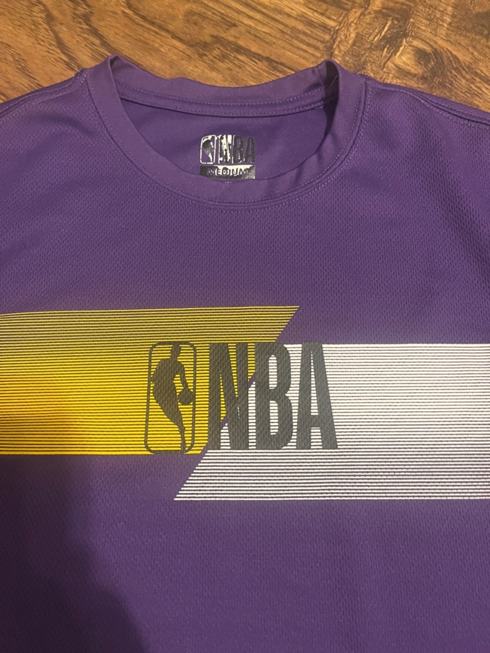 NBA Purple Short-Sleeve Tee with Yellow and White Accents, teenager boys medium - Picture 3 of 5